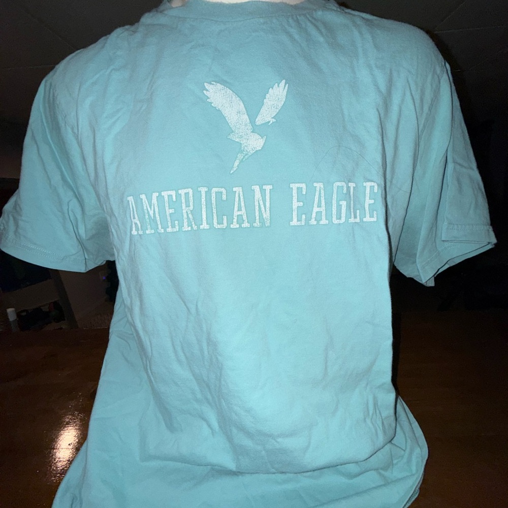 American Eagle Outfitters Aqua Blue Graphic Tee Mens XL